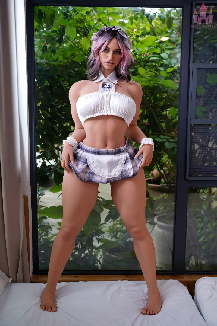 164cm (5ft5) E-Cup Curvy Silicone Head + TPE Body Hybrid Sex Doll Rosalie, ROS Head S36